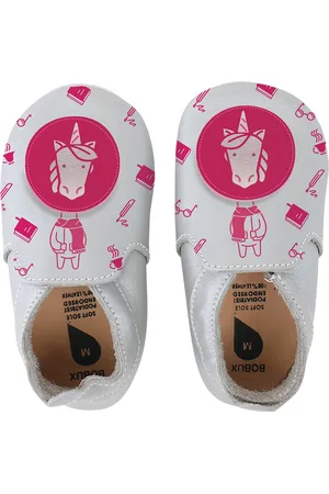 Bobux Soft Soles - Silver unicorn loafer print - Babyslofjes