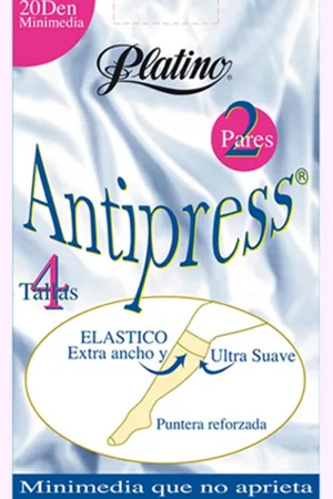 Platino 2 paar zwarte anti press panty kousjes 20 den maat 38/40 omvang 34 a 36 cm