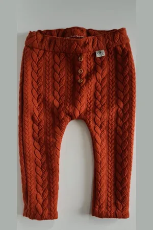 Merkloos Baby legging - unisex legging - winter - /bruin - maat 74 - ( handgemaakt Sweet Baby Bedstraw )