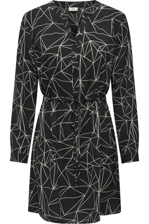 JDY PIPER L/S SHORT STRING DRESS WVN DIA Dames Jurk