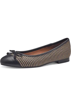 Marco Tozzi Dames Ballerina - 22103-098 Zwart/Combi