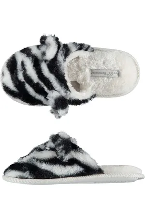 Apollo Instap sloffen/pantoffels - zebra print - maat 31-32 - kinderen - meisjes slippers