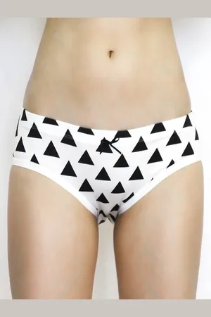 Merkloos Damesslips 3-Pack - Hipsters met zwarte driehoekjes - Organisch Biokatoen - XL