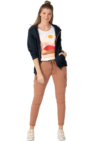 Timezone Dames Cargo Broek Slim MalikaTZ 7/8 slim Bruin W 28 Volwassenen