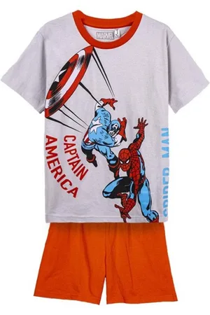 Merkloos Avengers Spiderman - Short Pyjama - Captain America - - 100% Katoen - in geschenkendoos.