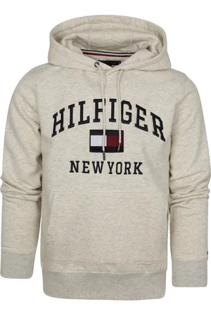 Tommy Hilfiger Hoodie Varsity Greige - Heren