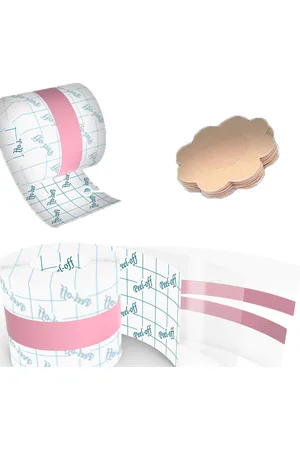 Merkloos Transparante borst tape 5 meter– invisible breast tape inc nipple covers- strapless plak BH tape – fashion tape borsten