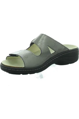 Longo 1006389 Dames Slipper Muiltje - Donker Zilver - 37