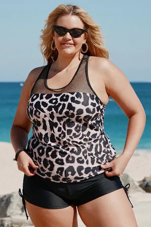 Merkloos Tankini 2-Delig Dames - Luipaardprint - Tiaga