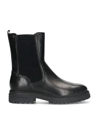 No Stress Dames - Zwarte leren chelsea boots