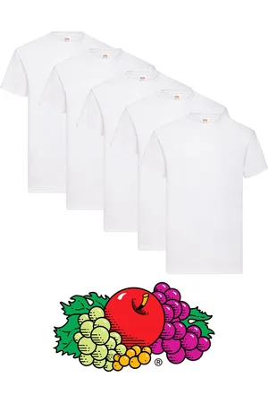 Fruit Of The Loom 5 pack Witte shirts ronde hals maat L Original