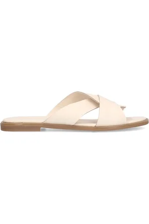 Manfield Dames - Witte leren slippers