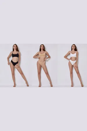 Merkloos Comfort bh set (3 Pack) - 2-Delig - Gaby Lingerie - Zwart / Wit / Nude