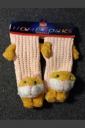 Merkloos Anti-slip slofsok met poes - Homesock - huissokken - - 31/34