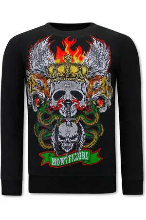 TONY BACKER Heren Sweater met Print - Skull Head - 3662