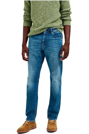 SELECTED Heren Jeans Broeken SLH196-STRAIGHTSCOTT 31601 regular/straight Fit Blauw 36W / 34L Volwassenen