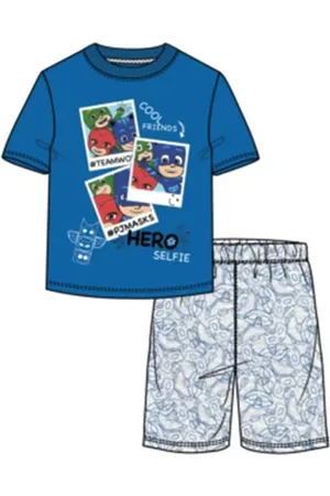 PJ Masks Kinderpyjama / shortama, blauw/grijs. maat 110/116