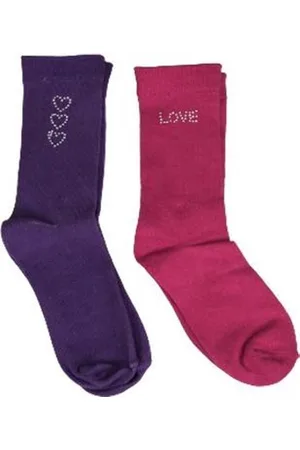 Merkloos Sokken hartjes / love - / Paars