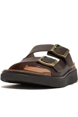 FitFlop Gen-FF Buckle Two-Bar Leather Slides