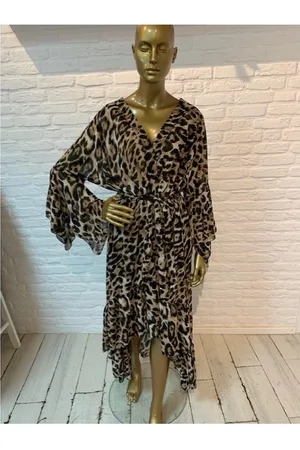 Merkloos Lange Jurk Spaans Model Leopardprint - One Size