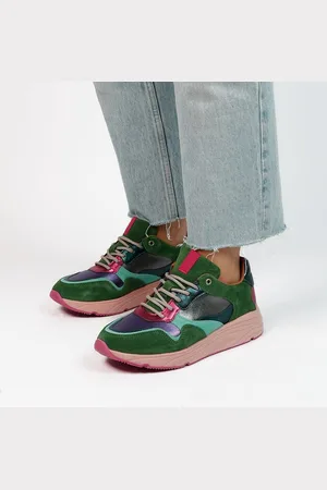 Manfield Dames - Groene suède sneakers