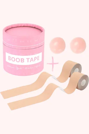 Merkloos Homezie Boob tape | 2 rollen van 5 meter + nipple covers | | Boobtape | Plak bh | Zelfklevende bh | Tepelcovers