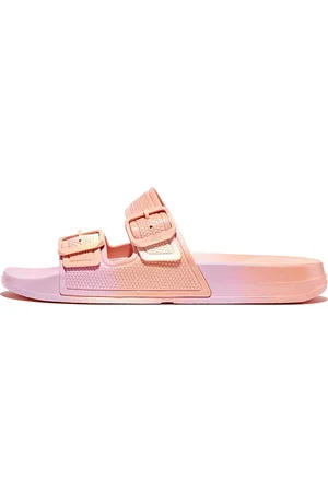 FitFlop Iqushion Iridescent Two-Bar Buckle Slides
