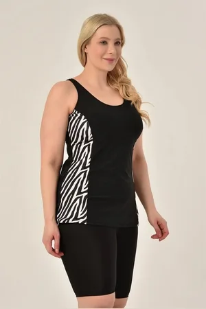 Merkloos Tankini dames 2 delig- Elegante grote maten tankini- Dames Tankini