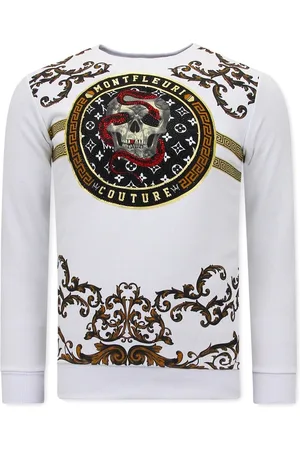 TONY BACKER Heren Sweater met Print - Snake Skull - 3674