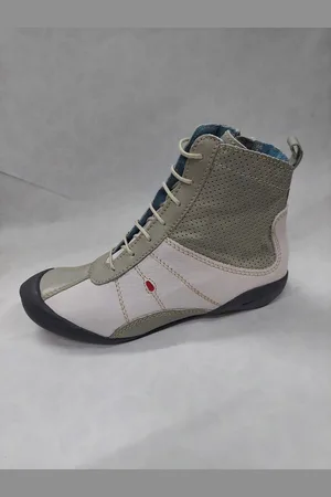 Wolky 1453 / Smash / halfhoog veterschoenen / wit - grijs / maat 37