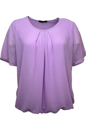 Merkloos Pink Lady dames blouse - blouse KM - lila uni - BG101 - maat S