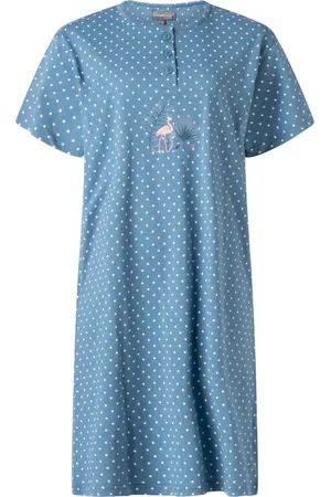 Cocodream Cocodream dames nachthemd korte mouw - maat XL - Tropic flamingo - jeans