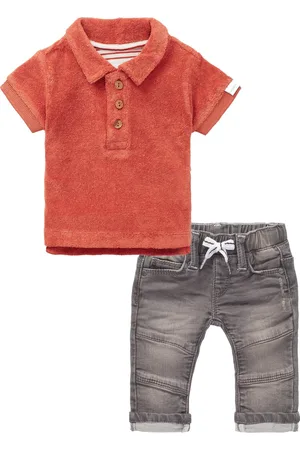 Noppies Kledingset - 2delig - Jeans - Polo Shirt bruin rood