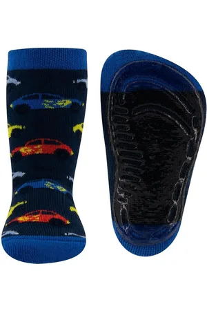 Ewers Antislipsokken Donkerblauw met Raceauto