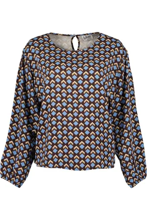 Blue Seven Blouse Dames - /Camel/Blauw print