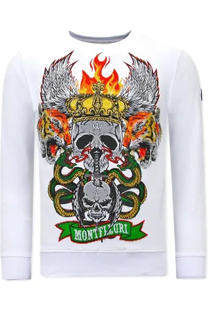 TONY BACKER Heren Sweater met Print - Skull Head - 3662