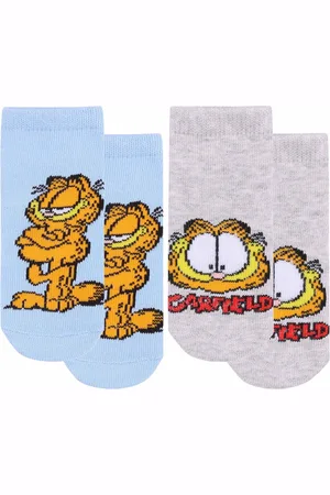 Nickelodeon Garfield - 2 paar Grijze en Blauwe Babysokjes / 15-18 m