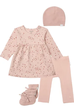 Noppies Kledingset - Meisjes - 4 delig - Jurk Nisib - Legging Naranja - Mutsje Muts Niland gebreid - Slofjes Nelson