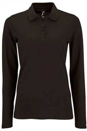 AWDis SOLS Dames/dames Perfecte Lange Mouw Pique Polo Shirt