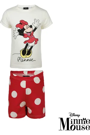 Minnie Shortama - wit met rood - Disney pyjama - 100% katoen - maat 92
