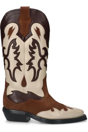 Sacha Dames - leren cowboylaarzen met sierstiksels