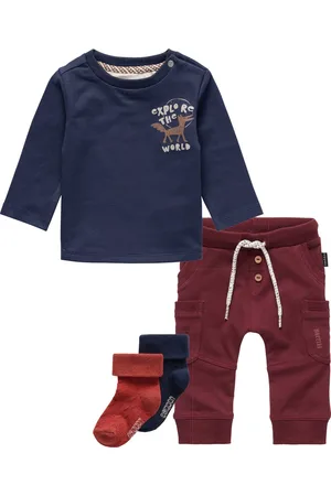 Noppies Kledingset - Jongens - 4delig - Broek Jarkon Andorra - Shirt Junin Black Iris - 2p sokken Lausanne Blue Nights