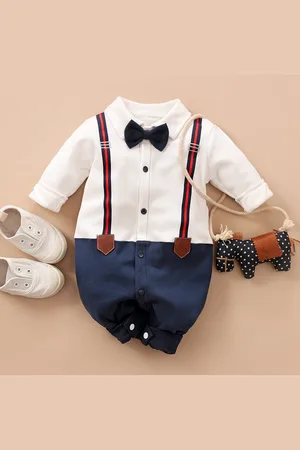 Merkloos Baby strikje jarretel jumpsuit voor heren (73cm)