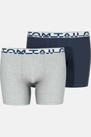 TOM TAILOR Kentucky Heren Long Boxer - 2-Pack - Grijs/Blauw