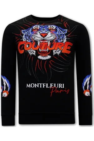 TONY BACKER Heren Sweater met Print - Tiger Couture - 3717
