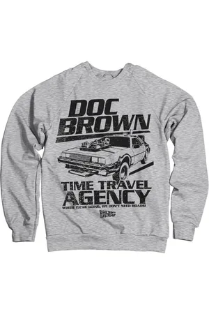 Back To The Future Doc Brown Time Travel Agency Sweatshirt Heather-Grey-L