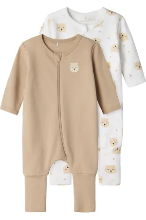 NAME IT NBNNIGHTSUIT 2P ZIP FF OXFORD BEAR NOOS Unisex Pyjama