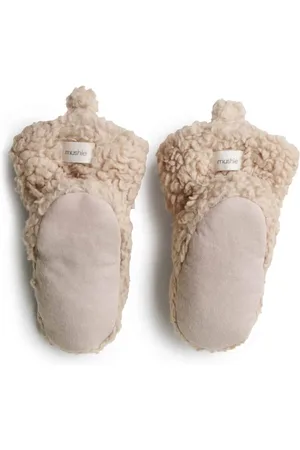 Mushie Baby Schoentjes Cozy Baby Booties Oat 0 - 3 maand