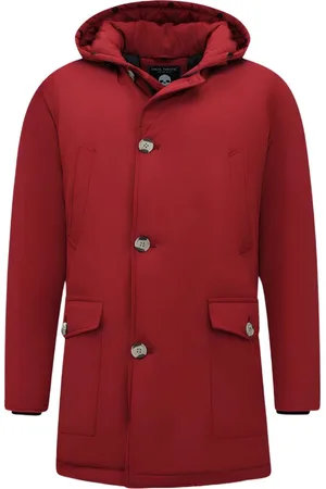 Enos Winterjas Heren Parka - Gewatteerde Jassen Heren - 7101 - Rode Jas
