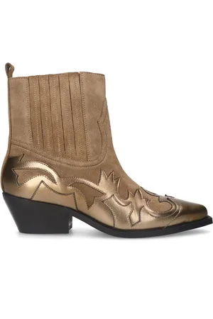Sacha Dames - suède cowboylaarsjes met bronzen details
